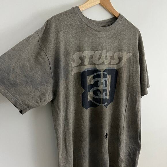 Stussy Vintage T Shirt Thrashed Holed Stained Men Size Large - Picture 12 of 13